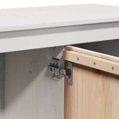 TV Cabinet White 103x36.5x52 cm Solid Wood Pine