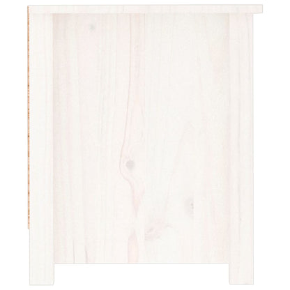 Shoe Cabinet White 110x38x45.5 cm Solid Wood Pine