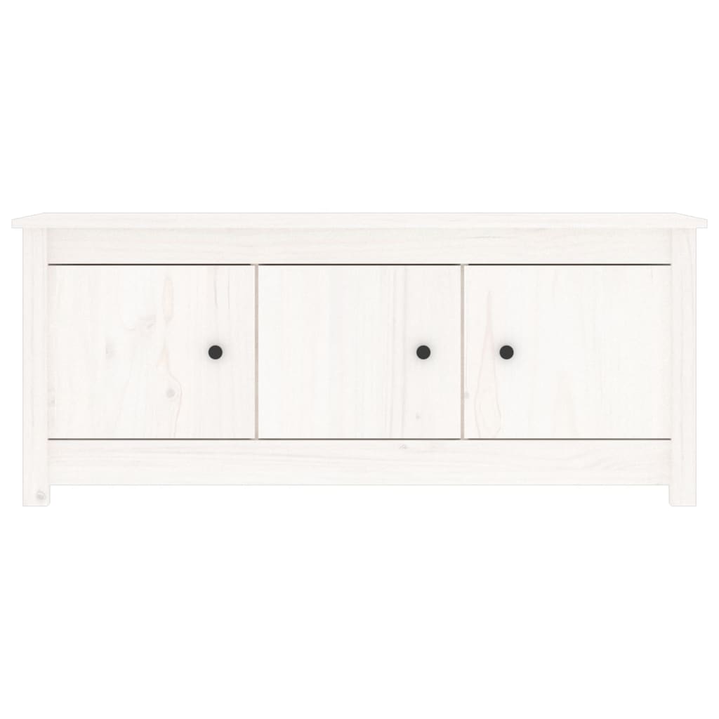Shoe Cabinet White 110x38x45.5 cm Solid Wood Pine