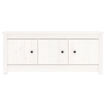 Shoe Cabinet White 110x38x45.5 cm Solid Wood Pine