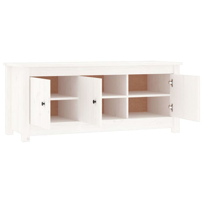 Shoe Cabinet White 110x38x45.5 cm Solid Wood Pine