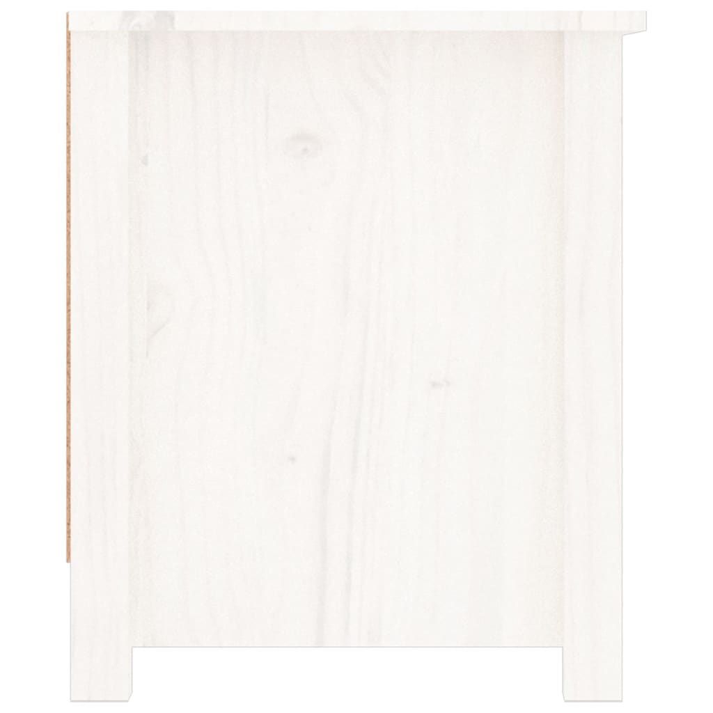 Shoe Cabinet White 110x38x45.5 cm Solid Wood Pine