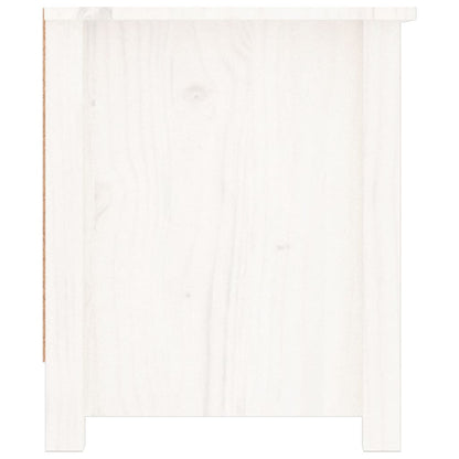 Shoe Cabinet White 110x38x45.5 cm Solid Wood Pine