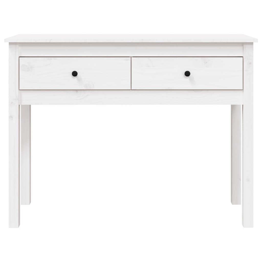 Console Table White 100x35x75 cm Solid Wood Pine