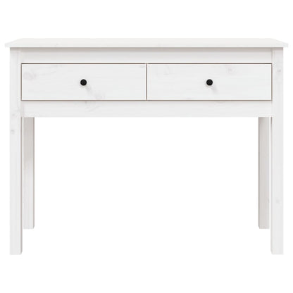Console Table White 100x35x75 cm Solid Wood Pine
