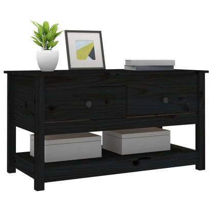 Coffee Table Black 102x49x55 cm Solid Wood Pine