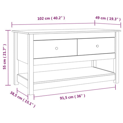 Coffee Table Black 102x49x55 cm Solid Wood Pine