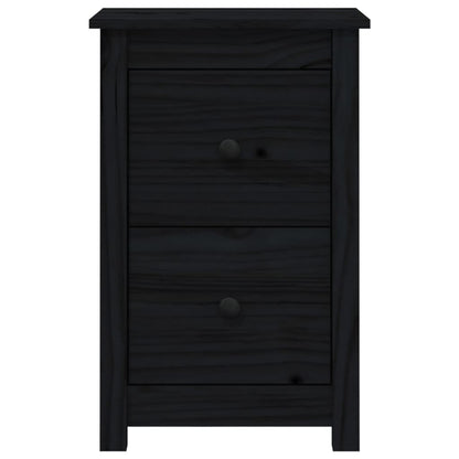 Bedside Cabinets 2 pcs Black 40x35x61.5 cm Solid Wood Pine