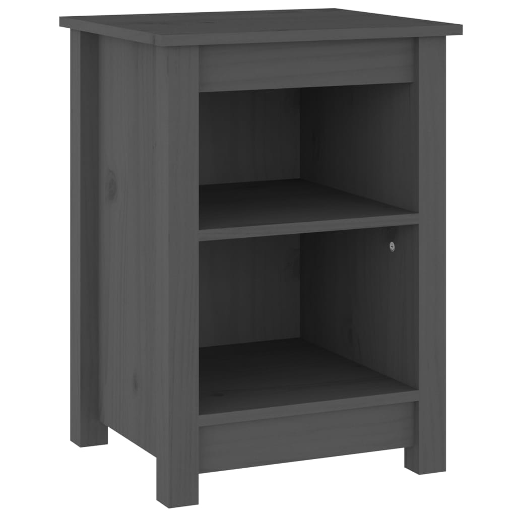 Bedside Cabinet Grey 40x35x55 cm Solid Wood Pine