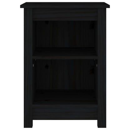 Bedside Cabinet Black 40x35x55 cm Solid Wood Pine