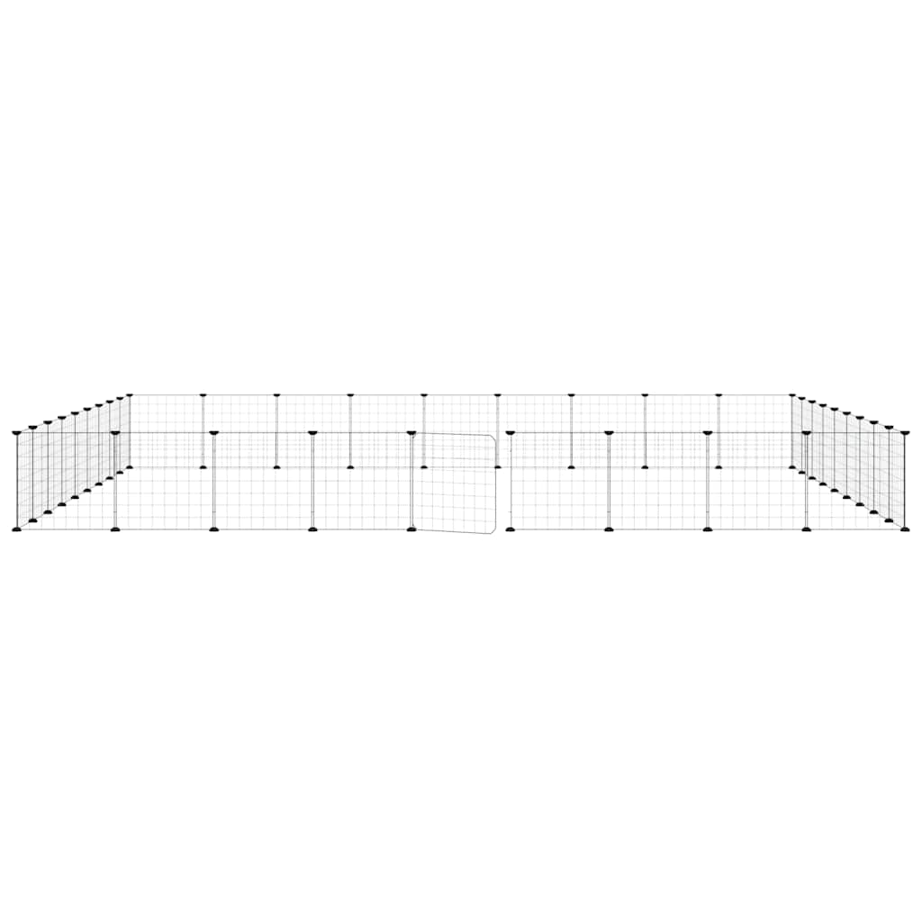 36-Panel Pet Cage with Door Black 35x35 cm Steel