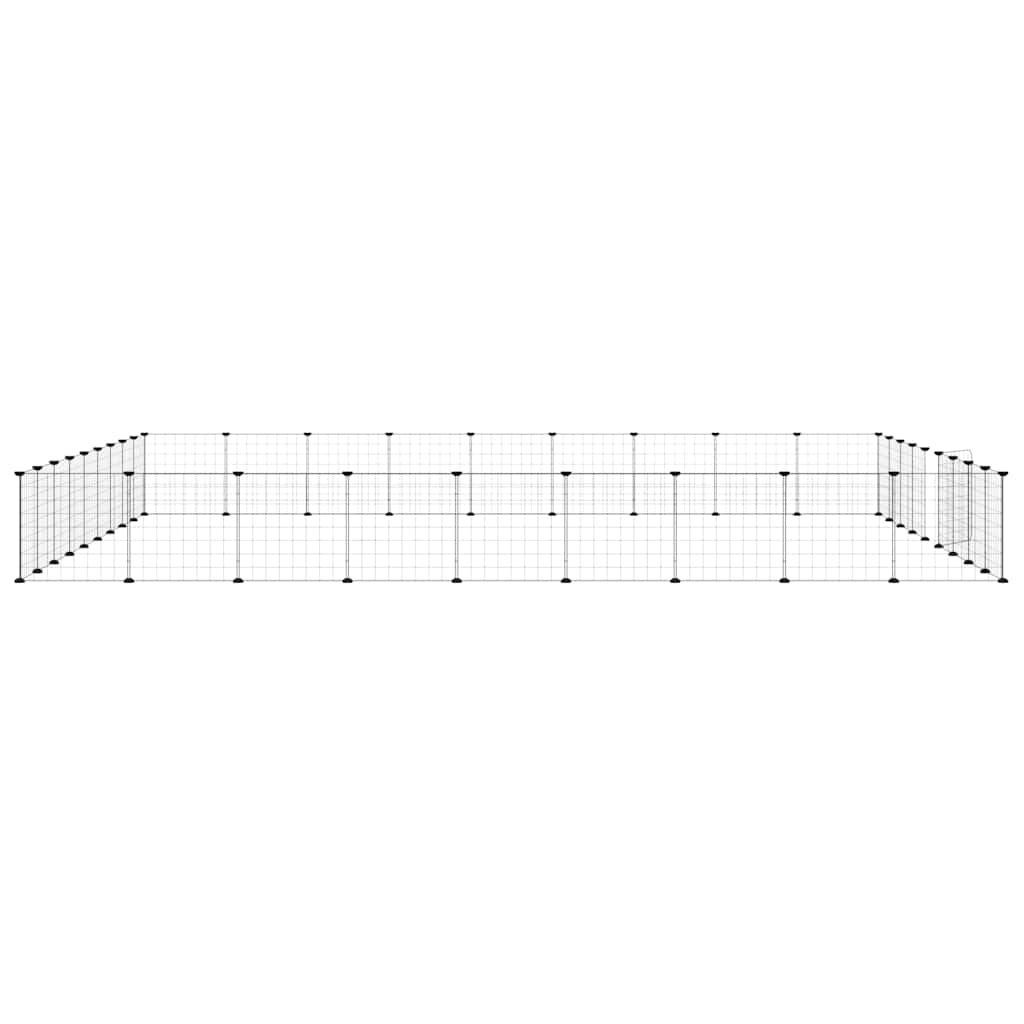36-Panel Pet Cage with Door Black 35x35 cm Steel