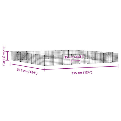 36-Panel Pet Cage with Door Black 35x35 cm Steel