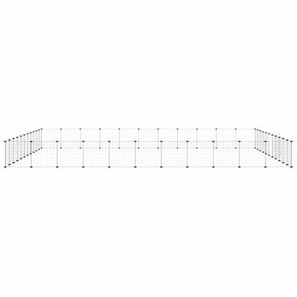 44-Panel Pet Cage with Door Black 35x35 cm Steel