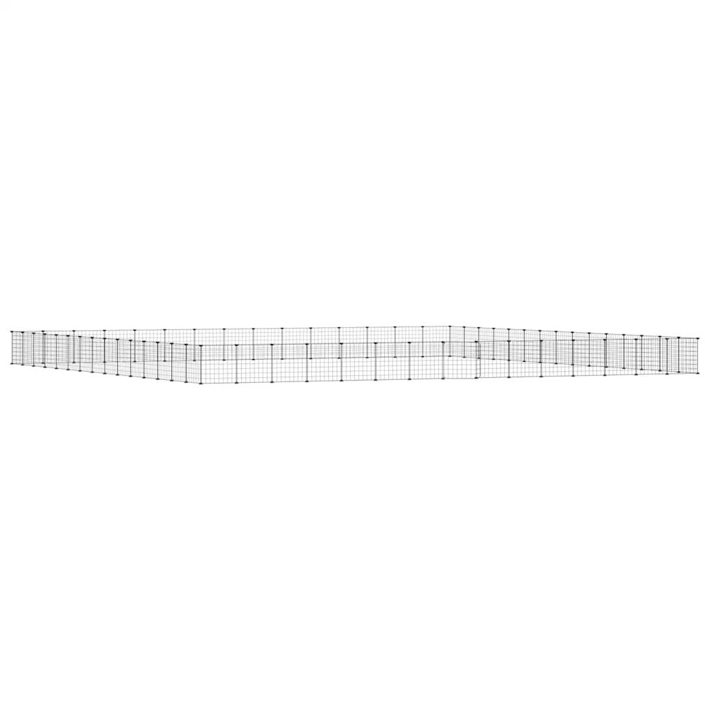 60-Panel Pet Cage with Door Black 35x35 cm Steel