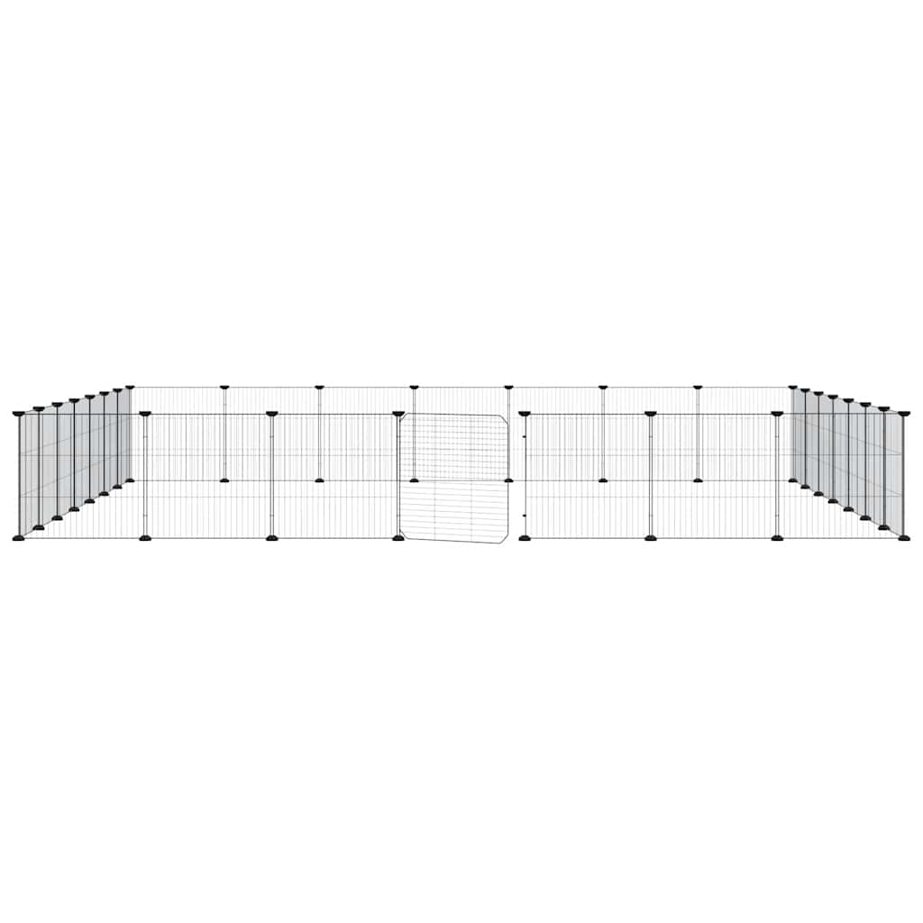 28-Panel Pet Cage with Door Black 35x35 cm Steel