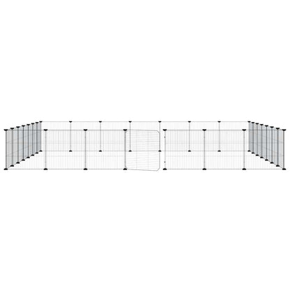 28-Panel Pet Cage with Door Black 35x35 cm Steel