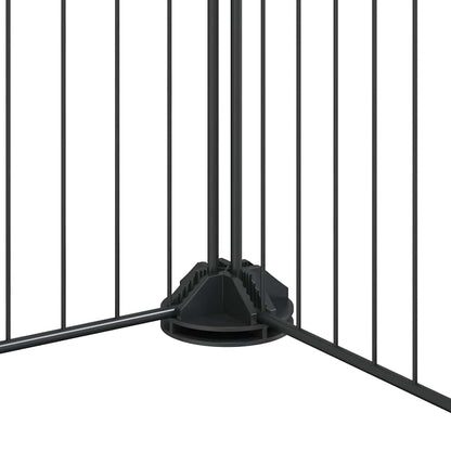 28-Panel Pet Cage with Door Black 35x35 cm Steel