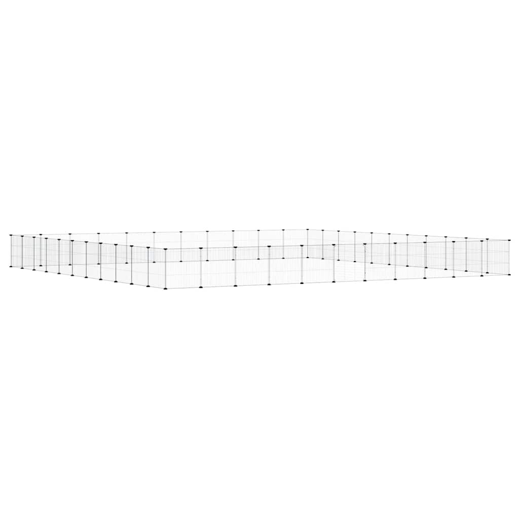 44-Panel Pet Cage with Door Black 35x35 cm Steel