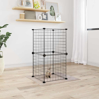 8-Panel Pet Cage Black 35x35 cm Steel