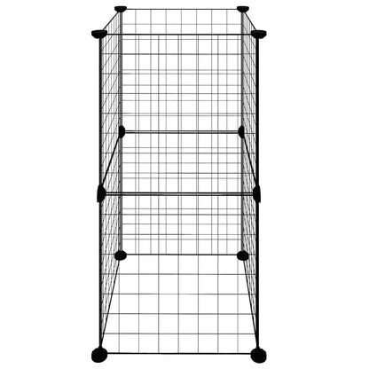 8-Panel Pet Cage Black 35x35 cm Steel