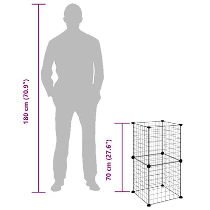 8-Panel Pet Cage Black 35x35 cm Steel