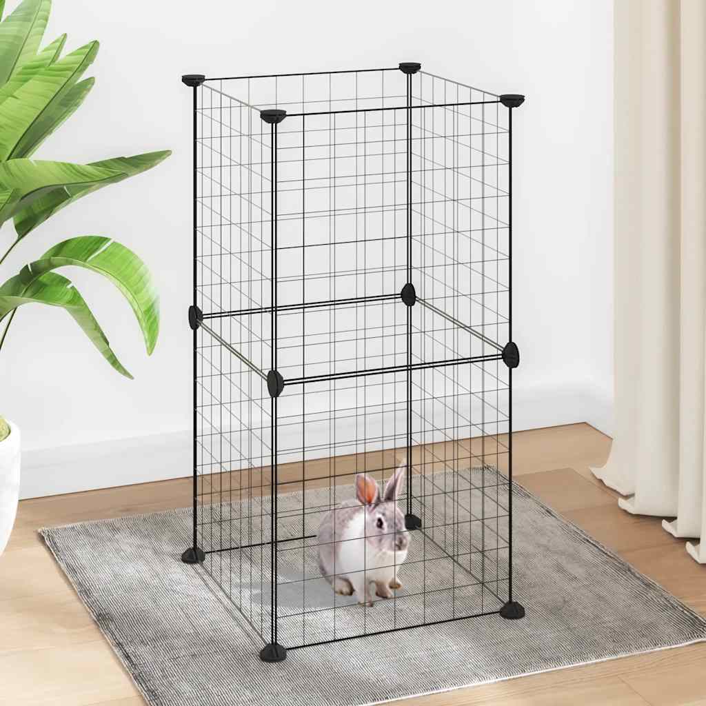 8-Panel Pet Cage Black 35x35 cm Steel