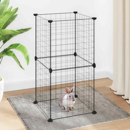 8-Panel Pet Cage Black 35x35 cm Steel