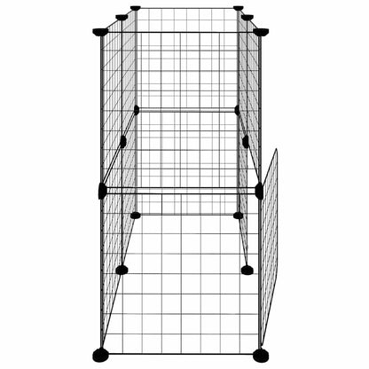 12-Panel Pet Cage with Door Black 35x35 cm Steel