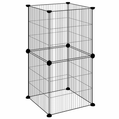 8-Panel Pet Cage Black 35x35 cm Steel