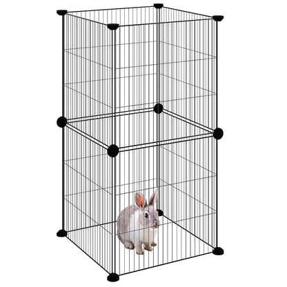 8-Panel Pet Cage Black 35x35 cm Steel