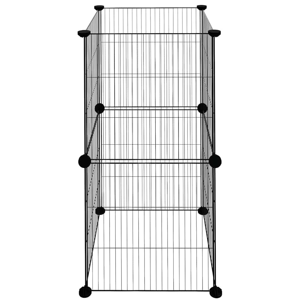 8-Panel Pet Cage Black 35x35 cm Steel
