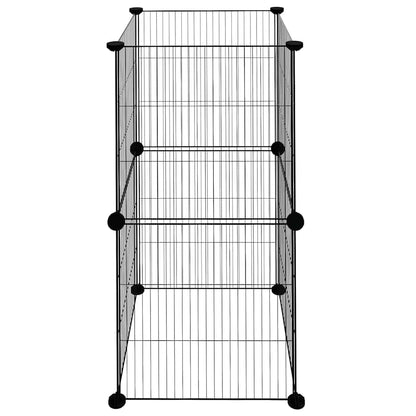 8-Panel Pet Cage Black 35x35 cm Steel