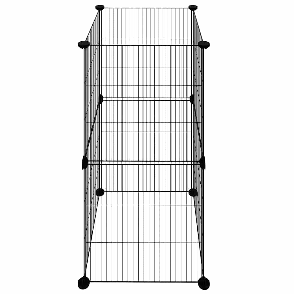 8-Panel Pet Cage Black 35x35 cm Steel