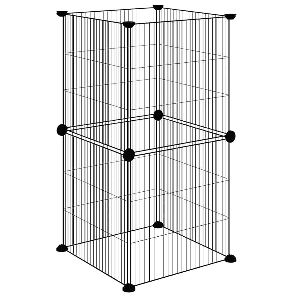 8-Panel Pet Cage Black 35x35 cm Steel