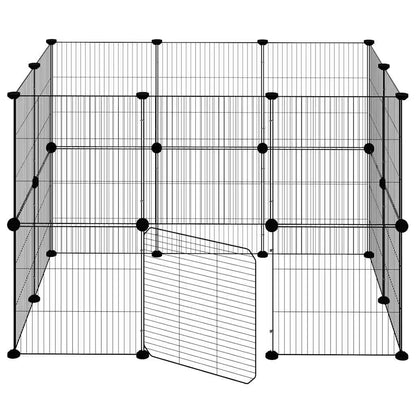 20-Panel Pet Cage with Door Black 35x35 cm Steel