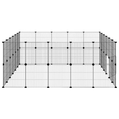 44-Panel Pet Cage with Door Black 35x35 cm Steel