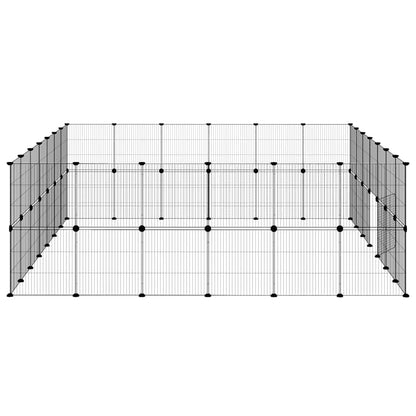 52-Panel Pet Cage with Door Black 35x35 cm Steel