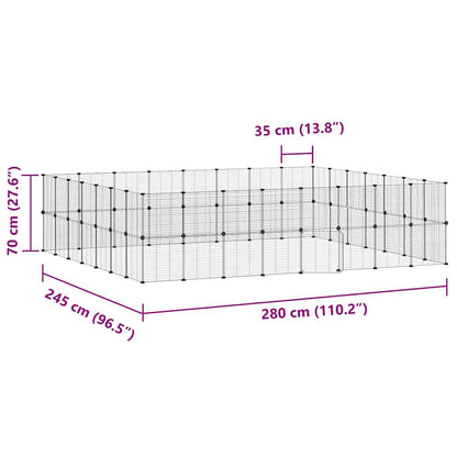 60-Panel Pet Cage with Door Black 35x35 cm Steel