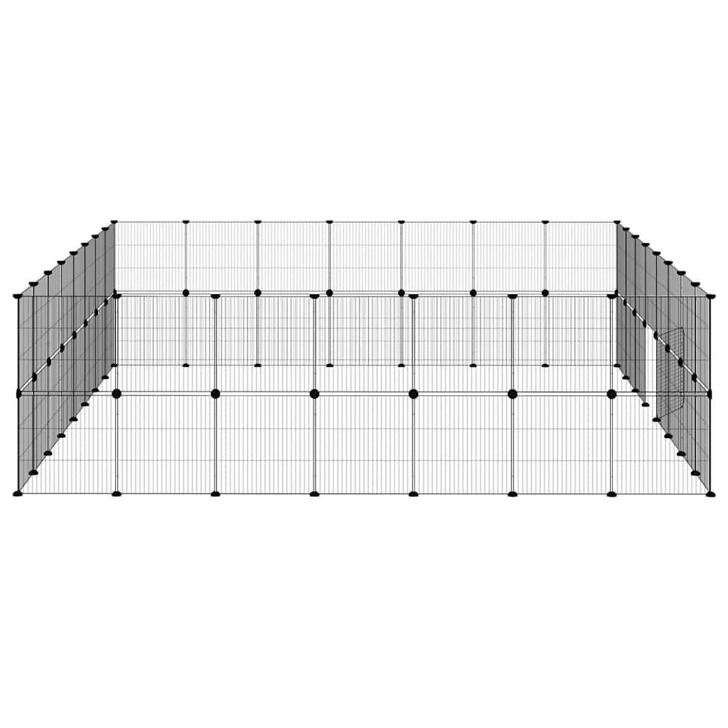 60-Panel Pet Cage with Door Black 35x35 cm Steel