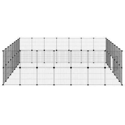 60-Panel Pet Cage with Door Black 35x35 cm Steel