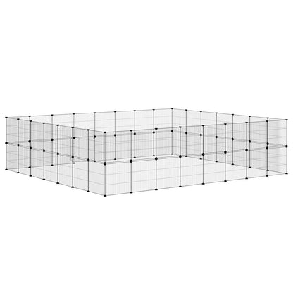 60-Panel Pet Cage with Door Black 35x35 cm Steel