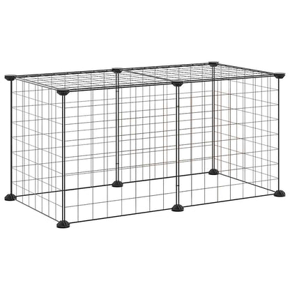 8-Panel Pet Cage Black 35x35 cm Steel