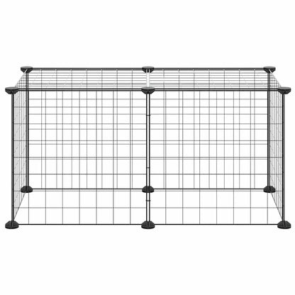 8-Panel Pet Cage Black 35x35 cm Steel