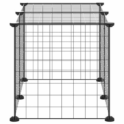 8-Panel Pet Cage Black 35x35 cm Steel