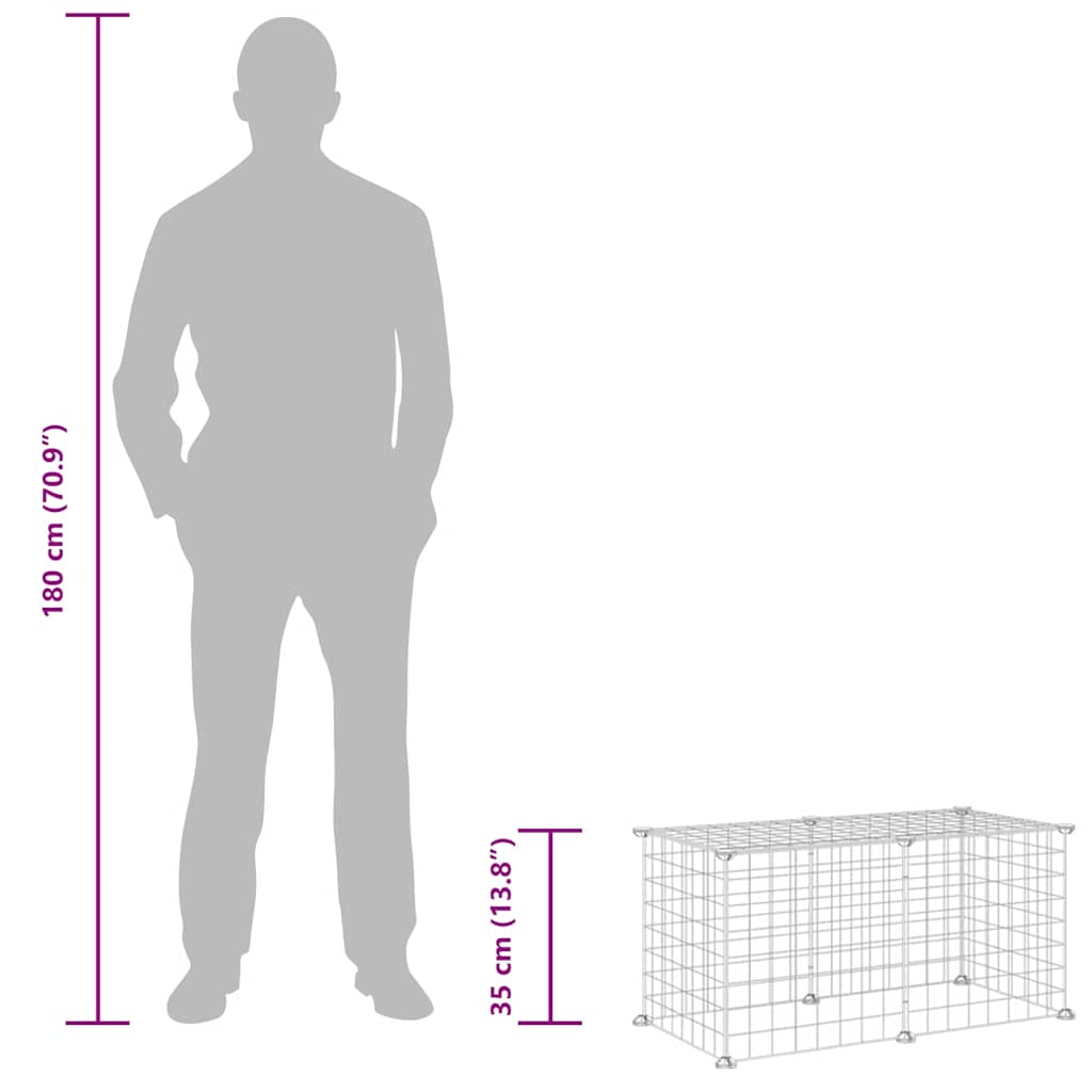 8-Panel Pet Cage Black 35x35 cm Steel