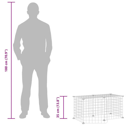 8-Panel Pet Cage with Door Black 35x35 cm Steel