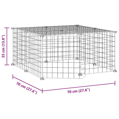 12-Panel Pet Cage with Door Black 35x35 cm Steel