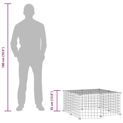 12-Panel Pet Cage with Door Black 35x35 cm Steel