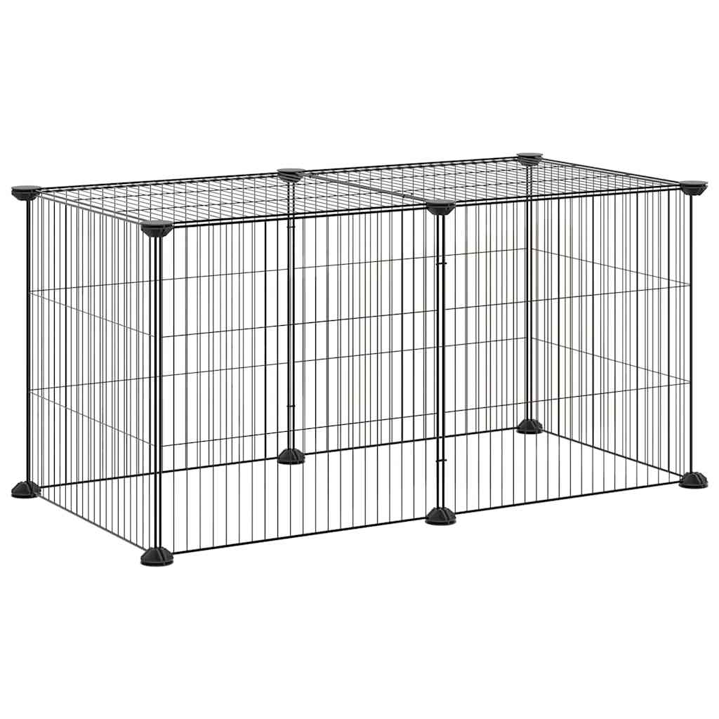 8-Panel Pet Cage Black 35x35 cm Steel
